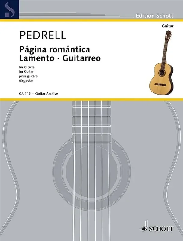 Carlos Pedrell Pagina romantica – Lamento – Guitarreo (Arr. Andrés Segovia) Gitarre Solo