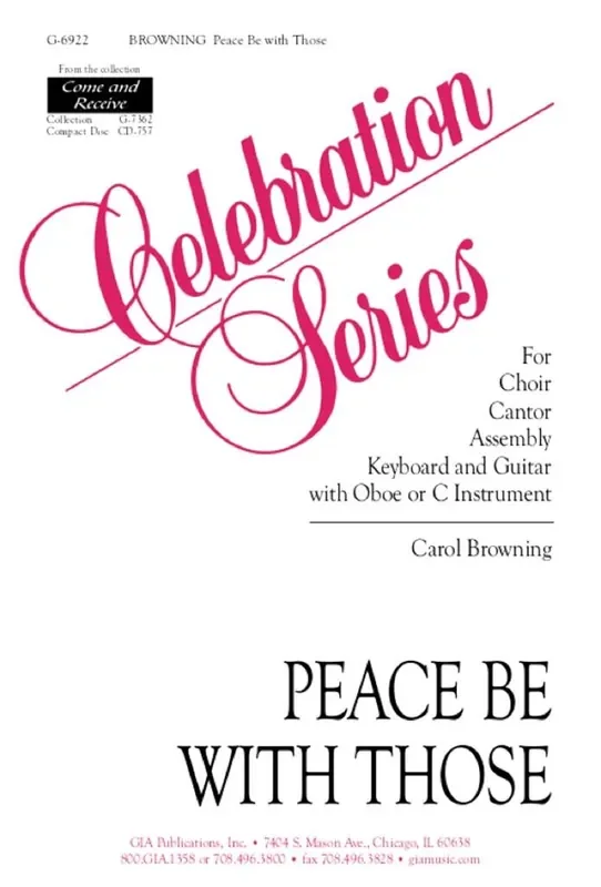 Carol Browning Peace be with Those – Oboe part Gemischter Chor mit Begleitung
