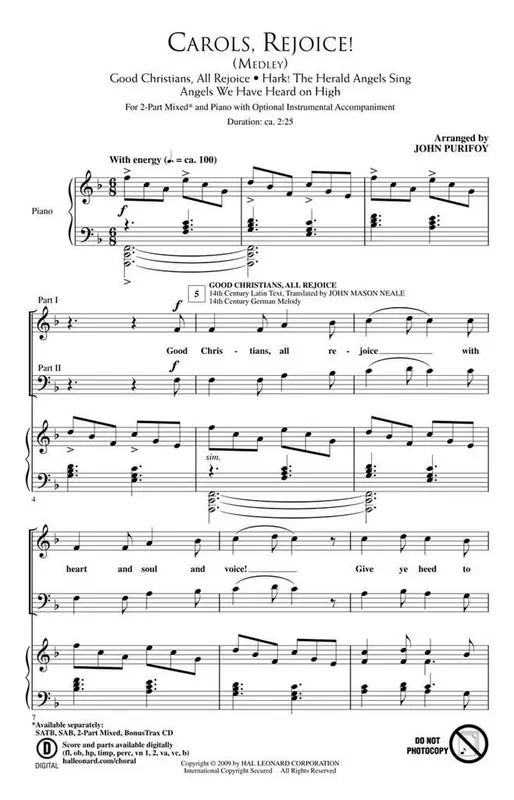 Carols, Rejoice! (Arr. John Purifoy) Frauenchor mit Begleitung