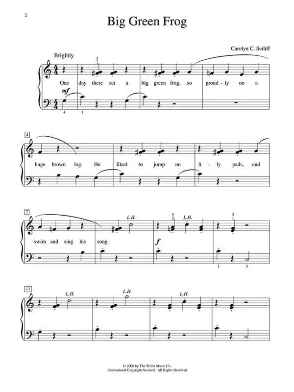 Carolyn C. Setliff Big Green Frog Klavier Solo