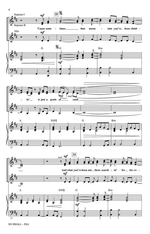 Carrie Underwood So Small (Arr. Barry Talley) Frauenchor mit Begleitung