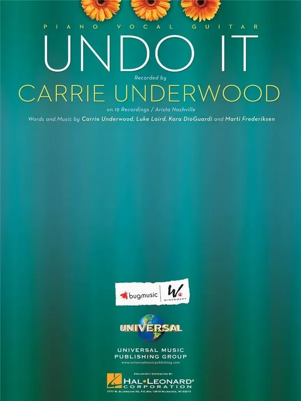 Carrie Underwood Undo It Klavier, Gesang, Gitarre (Songbooks)