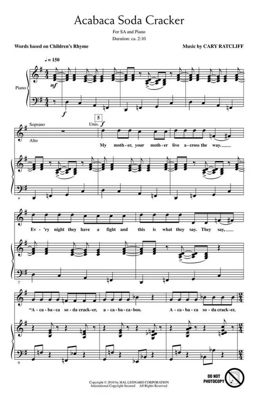 Cary Ratcliff Acabaca Soda Cracker Frauenchor mit Begleitung