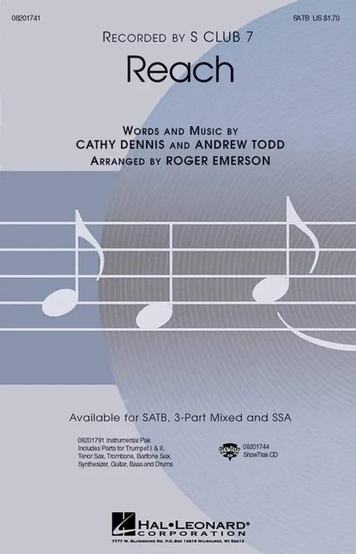 Cathy Dennis Reach (Arr. Roger Emerson) Gemischter Chor mit Begleitung