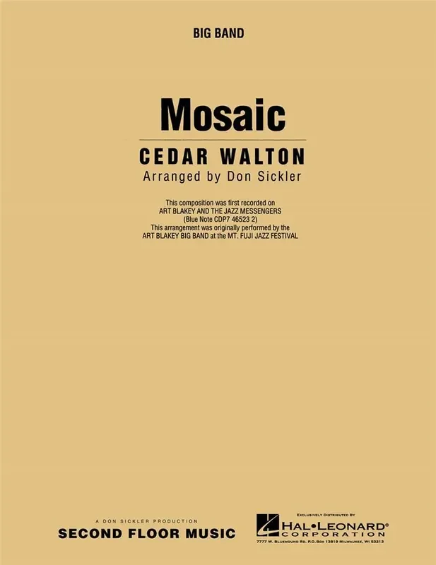 Cedar Walton Mosaic Full Score (Arr. Don Sickler) Jazz Ensemble