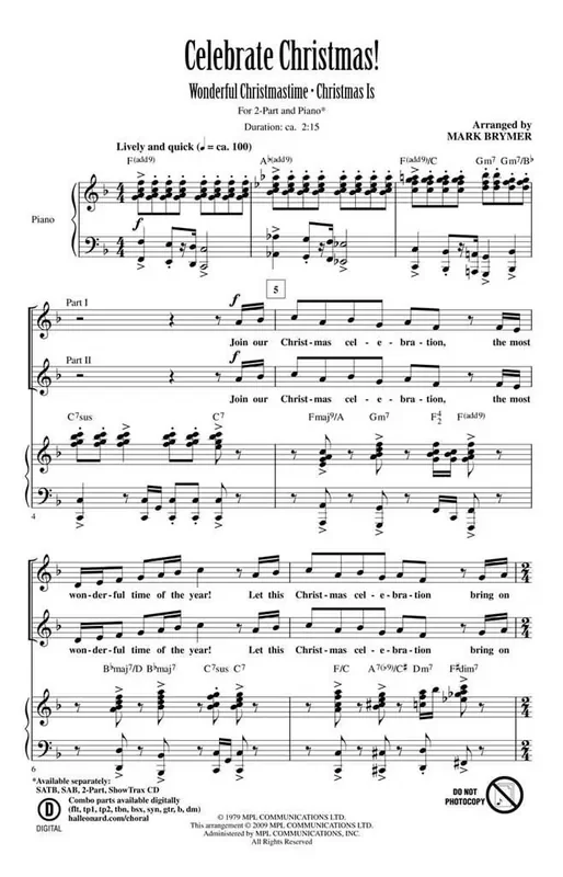 Celebrate Christmas! (Arr. Mark Brymer) Frauenchor mit Begleitung