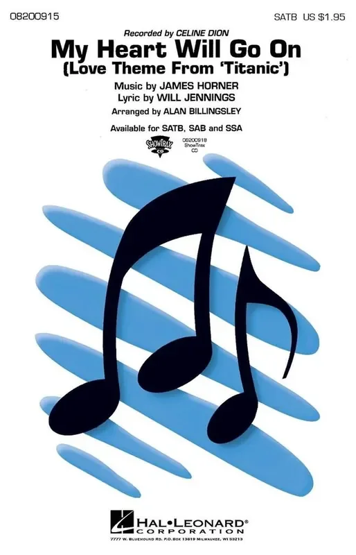 Céline Dion My Heart will go on (Arr. Alan Billingsley) Gemischter Chor mit Begleitung