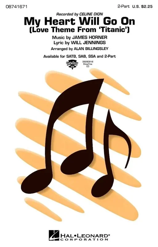 Céline Dion My Heart Will Go On (from Titanic) (Arr. Alan Billingsley) Frauenchor mit Klavier/Orgel