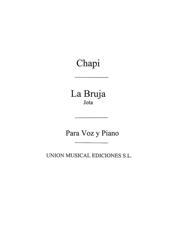 Chapi Jota No.8c De La Bruja Gemischter Chor mit Ensemble