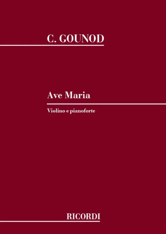 Charles Gounod Ave Maria. Meditazione Sul I Preludio Di J. S. Violine mit Begleitung