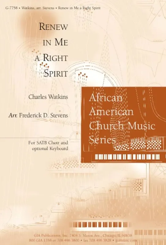 Charles Watkins Renew in Me a Right Spirit (Arr. Frederick D. Stevens) Gemischter Chor mit Klavier/Orgel