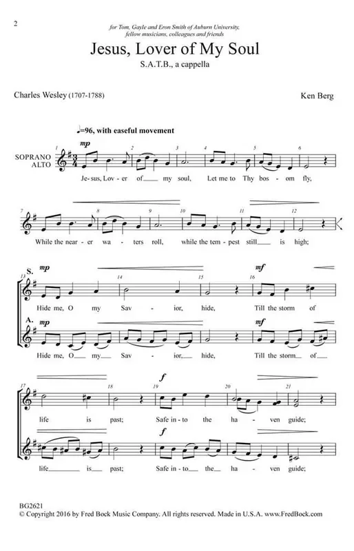 Charles Wesley Jesus, Lover of My Soul Gemischter Chor A cappella