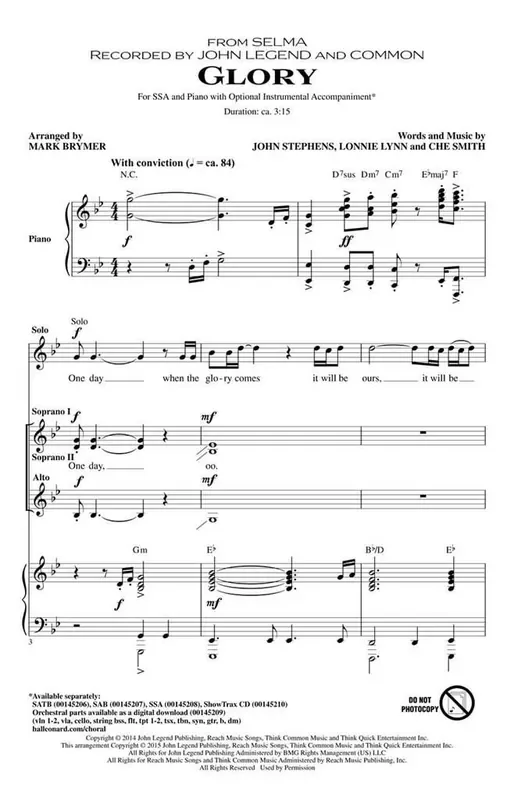 Che Smith Glory (Arr. Mark Brymer) Gemischter Chor mit Begleitung