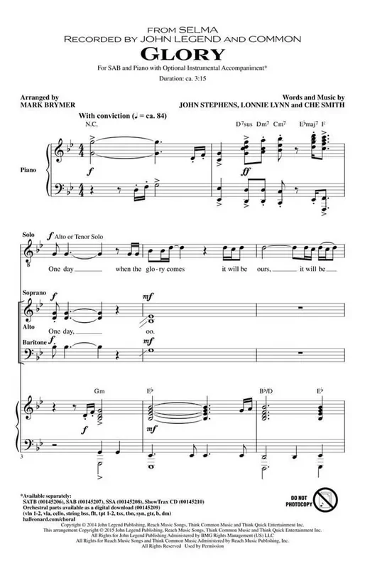 Che Smith Glory (Arr. Mark Brymer) Gemischter Chor mit Begleitung