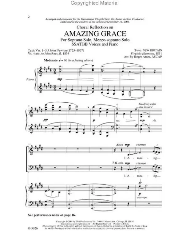 Choral Reflection on Amazing Grace (Arr. Roger Ames) Gemischter Chor mit Begleitung