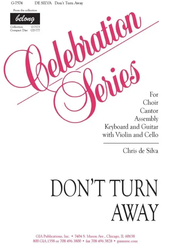 Chris de Silva Don‘t Turn Away Gemischter Chor mit Klavier/Orgel