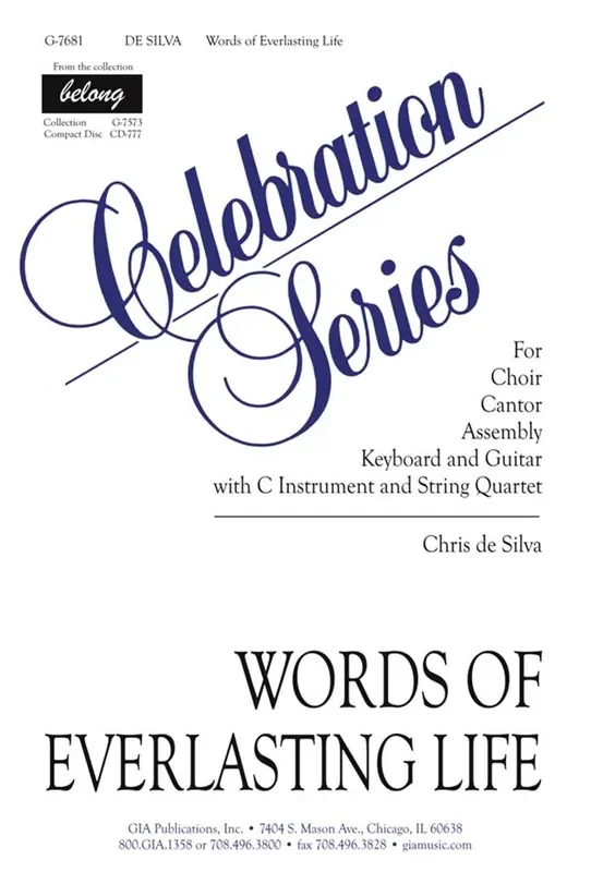 Chris de Silva Words of Everlasting Life Gemischter Chor mit Klavier/Orgel