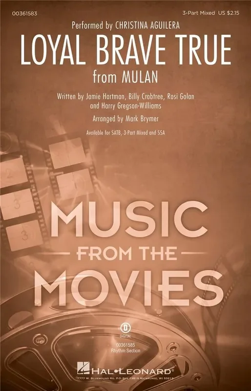 Christina Aguilera Loyal Brave True Gemischter Chor mit Begleitung