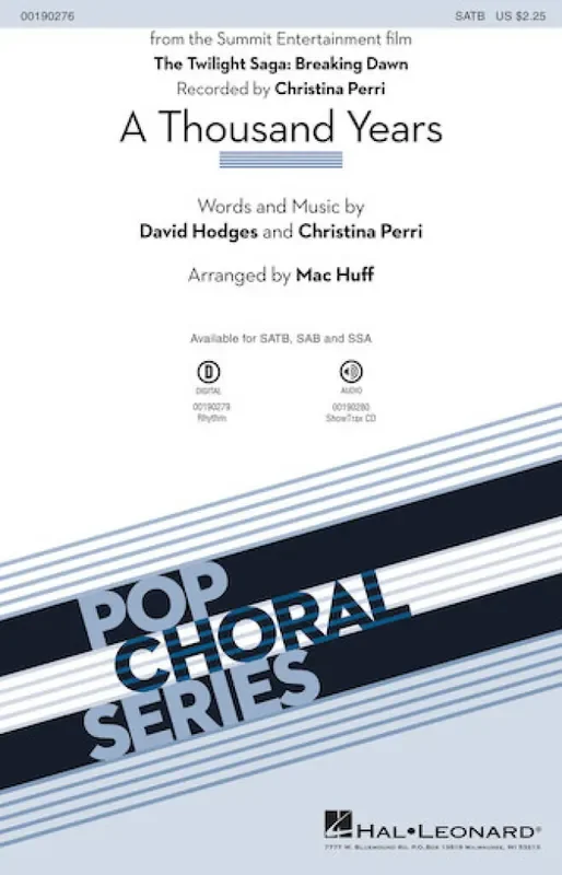 Christina Perri A Thousand Years (Arr. Mac Huff) Frauenchor mit Begleitung