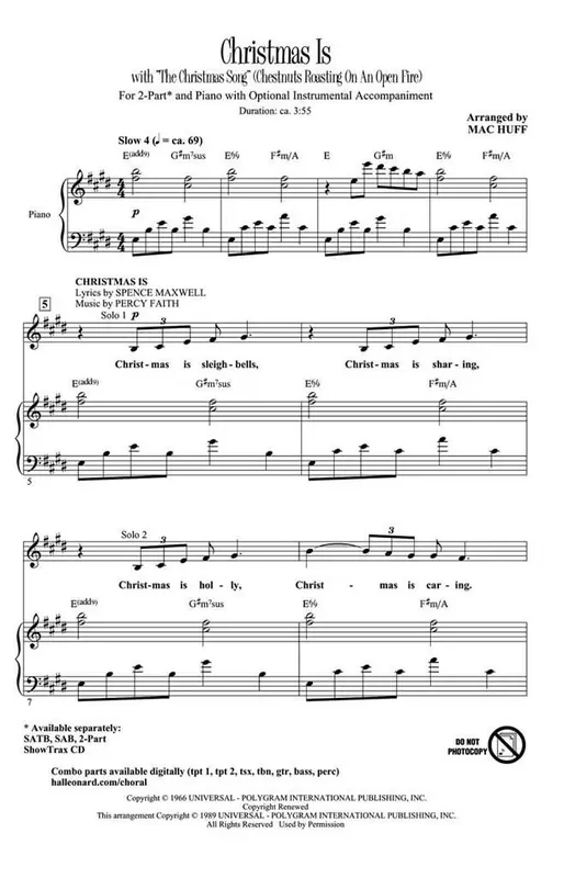 Christmas Is (Arr. Mac Huff) Frauenchor mit Begleitung