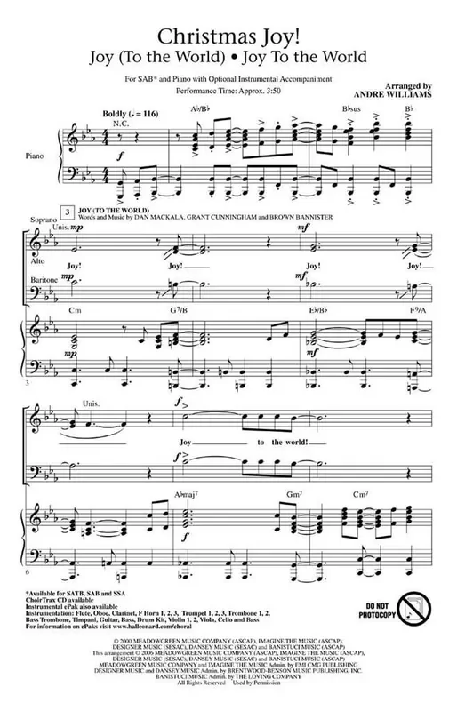 Christmas Joy! (SAB) (Arr. Andre Williams) Gemischter Chor mit Klavier/Orgel
