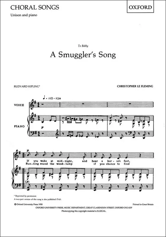 Christopher Le Fleming A Smuggler‘s Song Gemischter Chor mit Begleitung