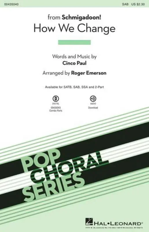 Cinco Paul How We Change (Arr. Roger Emerson) Gemischter Chor mit Begleitung