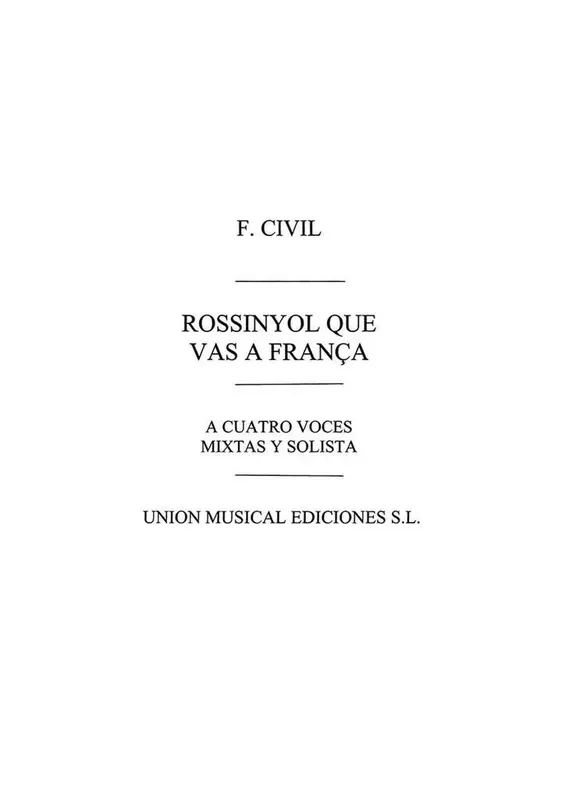 Civil Rossinyol Que Vas A Franca 4 V.M Gesang Solo