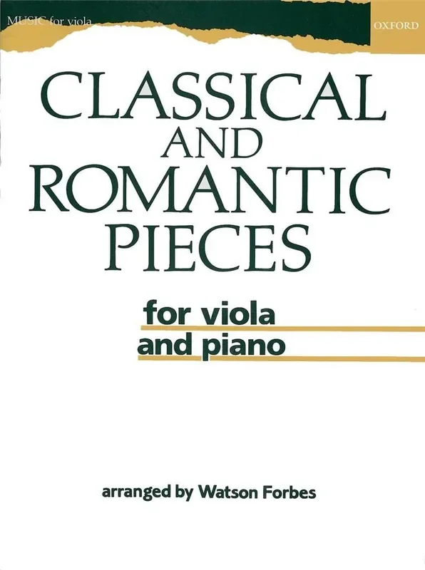 Classical and Romantic Pieces for Viola and Piano (Arr. Watson Forbes) Viola Solo