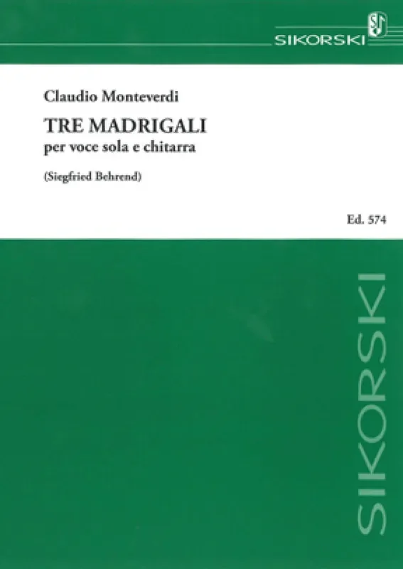 Claudio Monteverdi 3 Madrigale (Arr. Siegfried Behrend) Gesang mit Gitarre