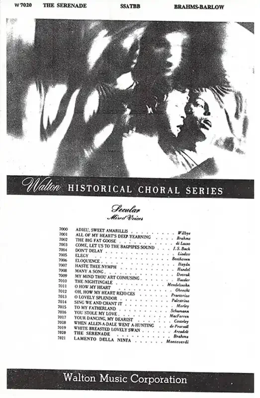 Clemens Brentano The Serenade (Arr. S. Stephen Barlow) Gemischter Chor A cappella