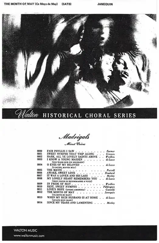 Clément Janequin The Month of May (Arr. Walter Ehret) Gemischter Chor A cappella