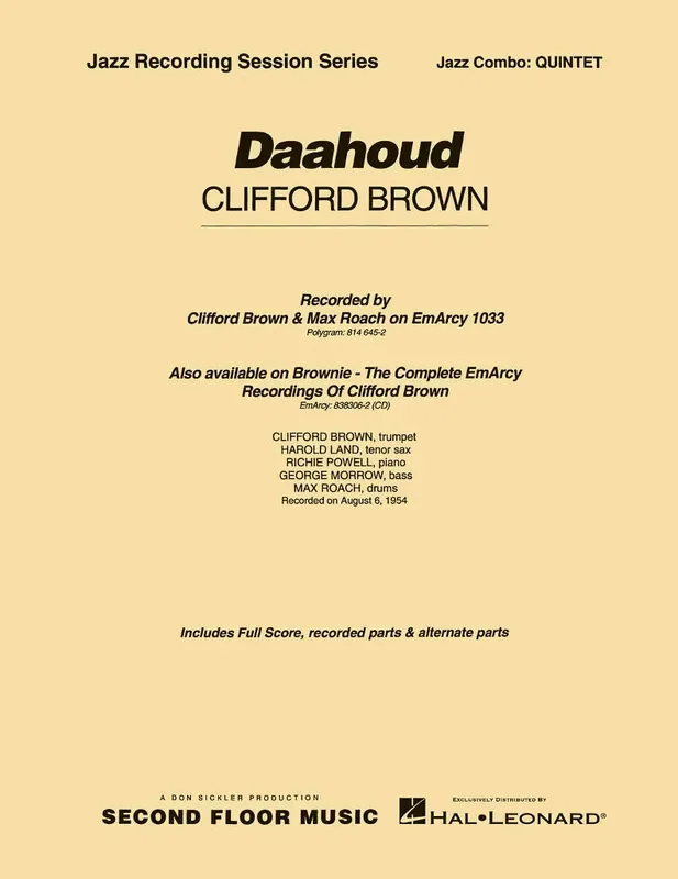 Clifford Brown Daahoud Full Score Jazz Ensemble
