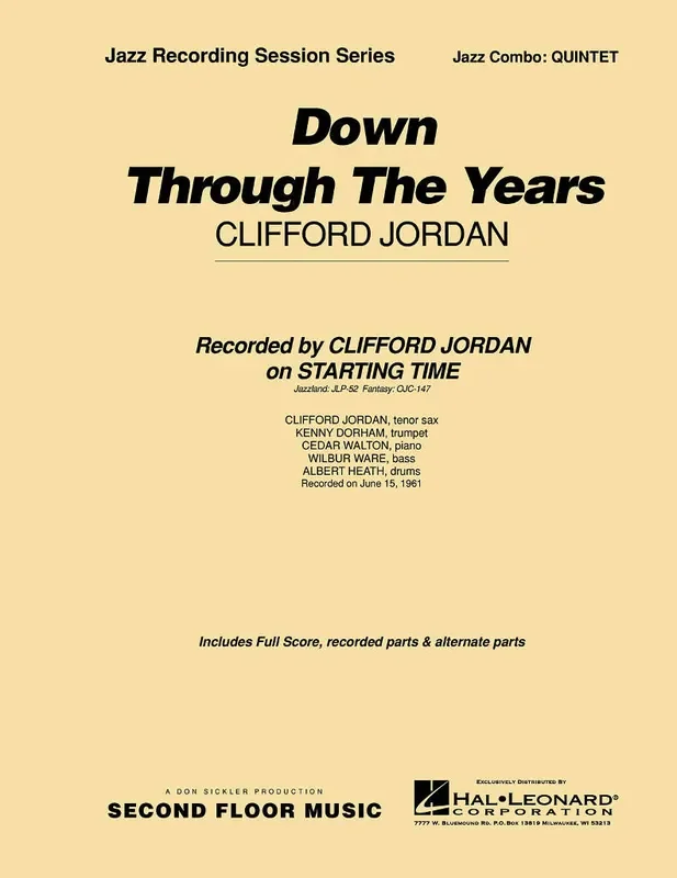 Clifford Jordan Down Through The Years Full Score Jazz Ensemble