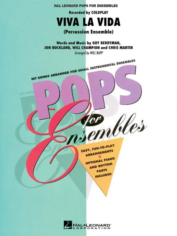 Coldplay Viva La Vida (Arr. Will Rapp) Percussion Ensemble