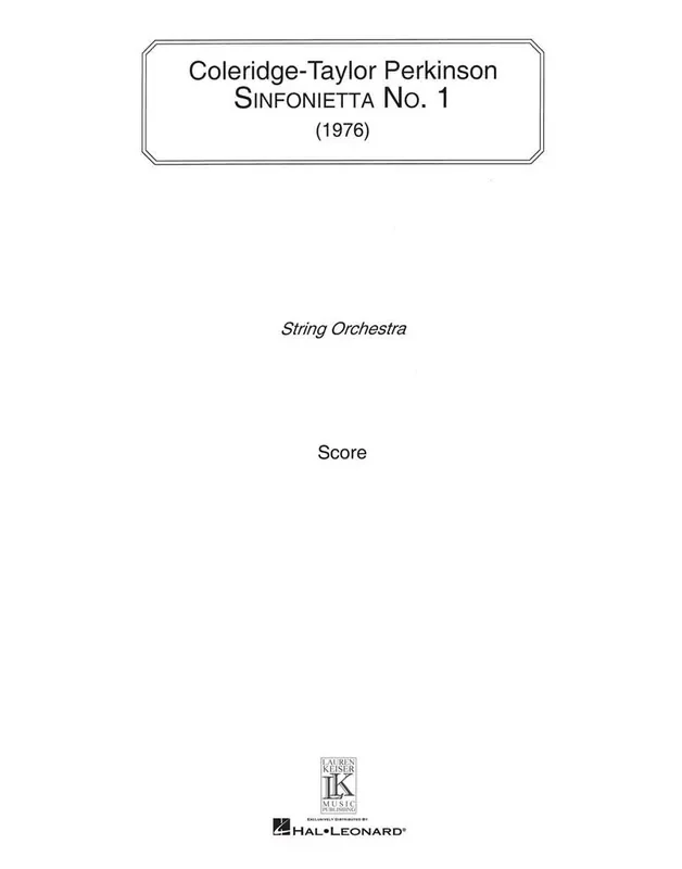 Coleridge-Taylor Perkinson Sinfonietta No. 1 Streichorchester