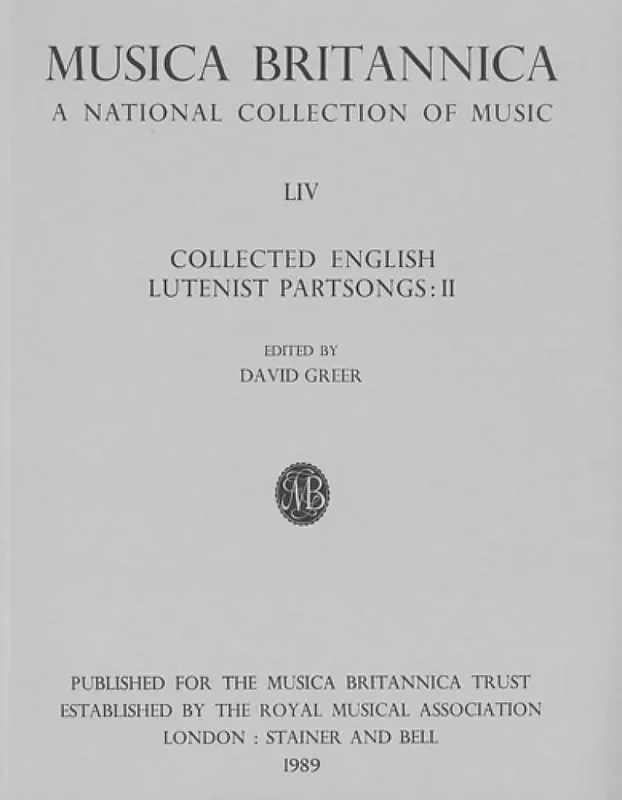 Collected English Lutenist Partsongs II Sonstige Zupfinstrumente