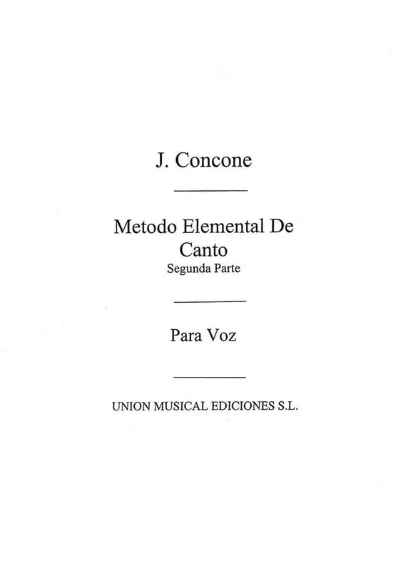 Concone Metodo De Canto Volume 2 Voice