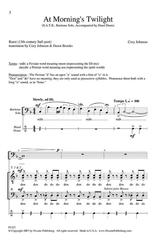 Cory Johnson At Morning‘s Twilight Gemischter Chor mit Begleitung