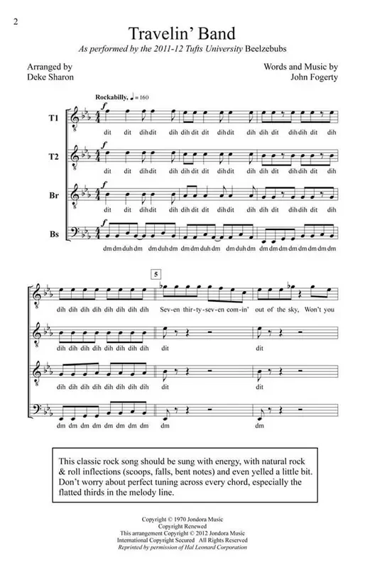 Creedence Clearwater Revival Travelin‘ Band (Arr. Deke Sharon) Männerchor A cappella