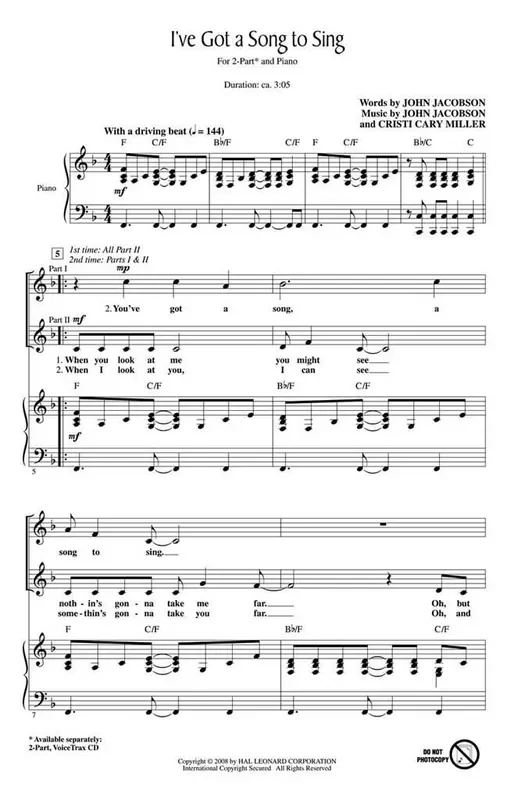 Cristi Cary Miller I‘ve Got a Song to Sing Frauenchor mit Begleitung