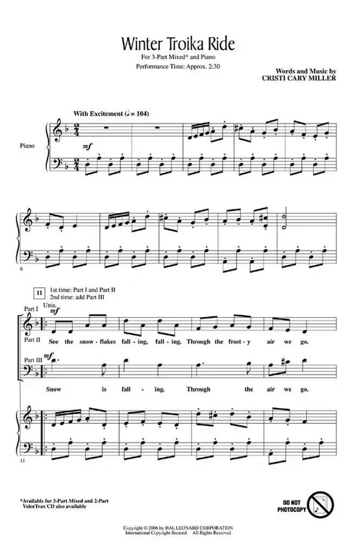 Cristi Cary Miller Winter Troika Ride Gemischter Chor mit Begleitung