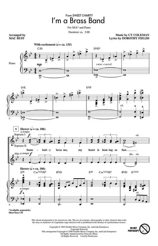 Cy Coleman I‘m a Brass Band (Arr. Mac Huff) Frauenchor mit Begleitung