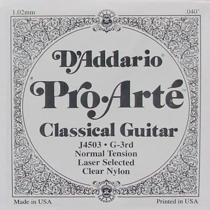 D‘Addario Classics G-3 snaar voor klassieke gitaar, clear nylon, normal tension