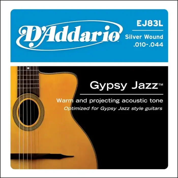 D‘Addario Gypsy Jazz snarenset akoestisch, silverplated, light, 010-014-023-026-034-044