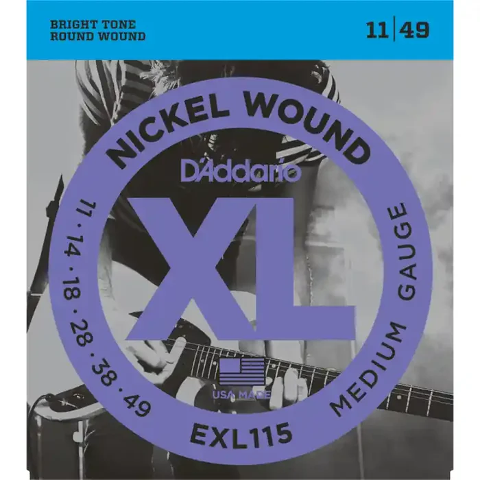 D‘Addario XL Nickel Round Wound snarenset elektrisch, blues/jazz rock, 011-014-018-028-038-049 EXL115