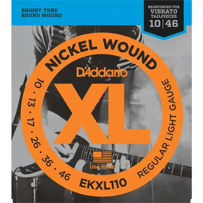 D‘Addario XL Nickel Round Wound snarenset elektrisch, regular light, 010-013-017-026-036-046 EKXL110 Light /soldered