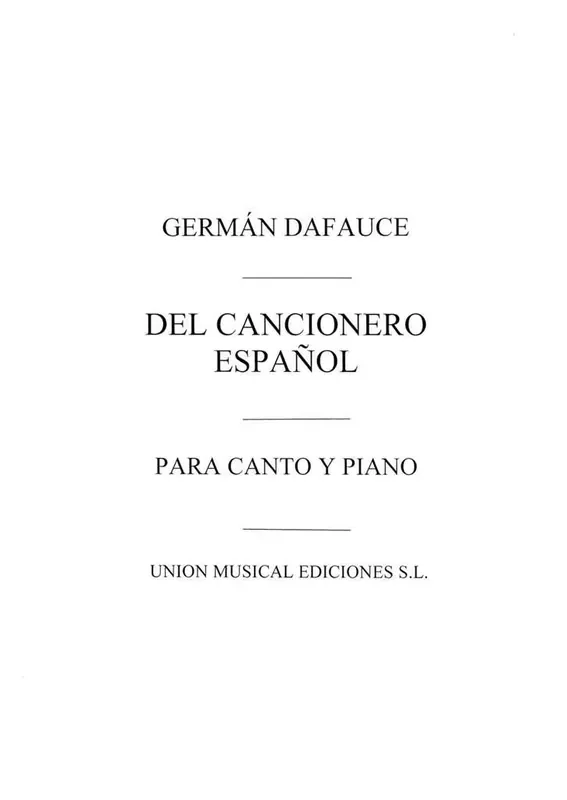 Dafauce Del Cancionero Espanol for V.M. Gesang Solo