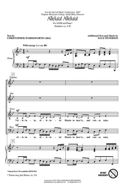 Dale Peterson Alleluia! Alleluia! Gemischter Chor mit Begleitung