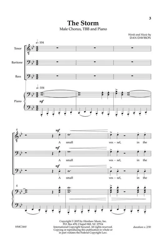 Dan Davison The Storm Männerchor mit Begleitung